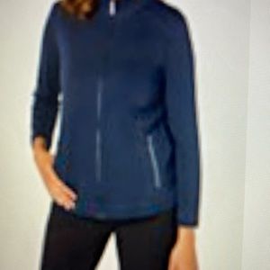 NWT Karen Scott Petite Mock Neck  Zip Jacket